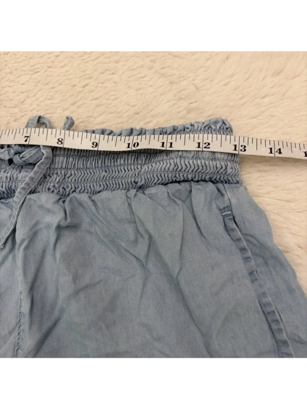 So Goods For Life Girls Blue Chambray Beachy Shorts Small High Rise